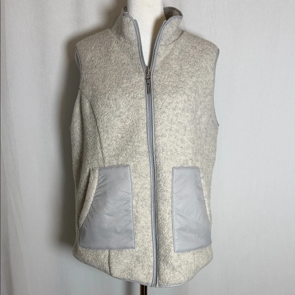Smartwool Women's Reversible Anchor Line Sherpa Vest Size M Storm Gray EUC - Picture 2 of 15
